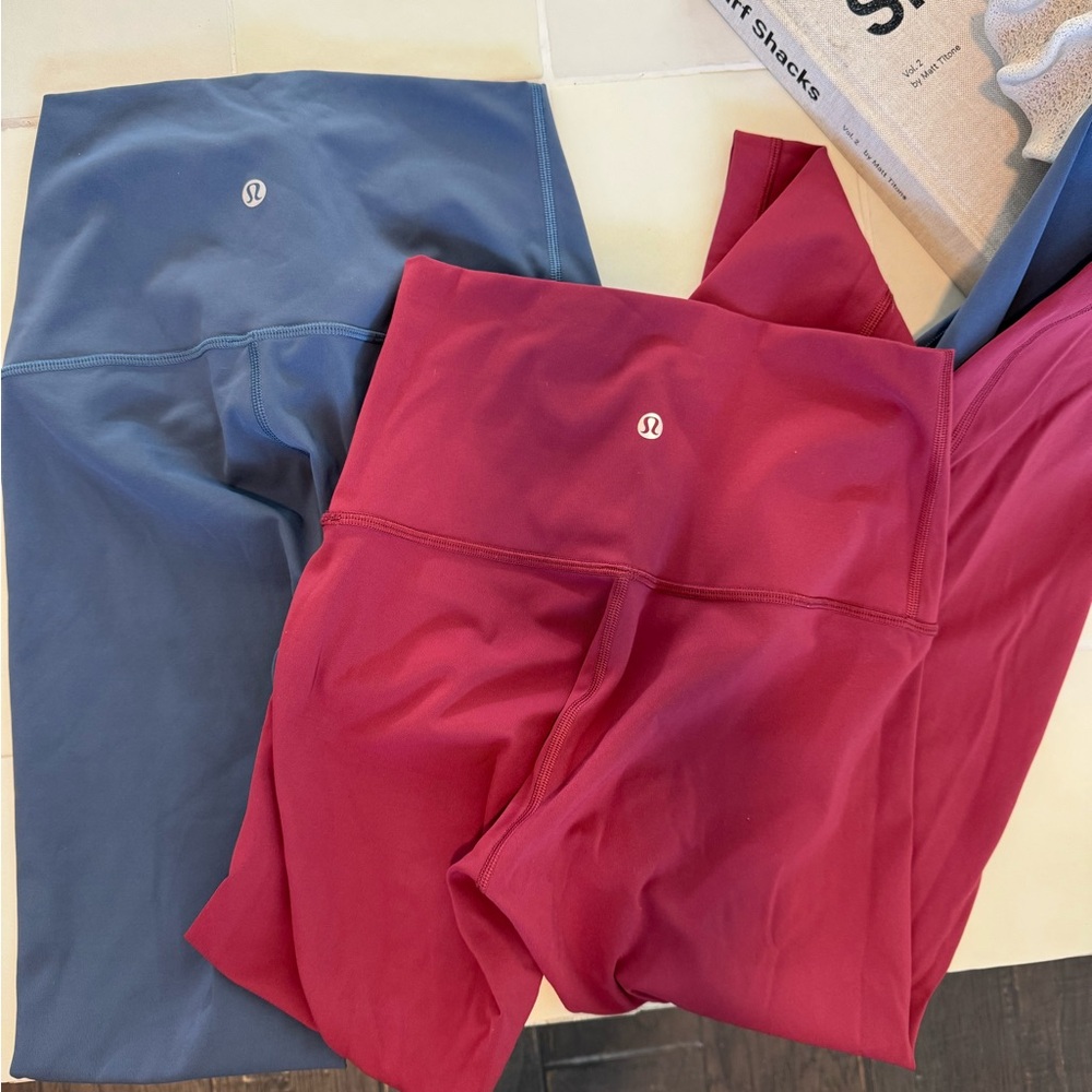 Lululemon Blue and Red Leggings